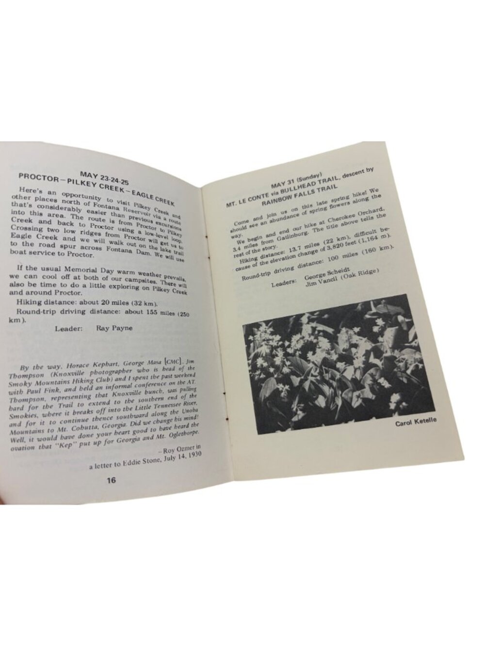 Smoky Mountains Hiking Club Ephemera Lot 1937 1951 1976 1926 Pamphlet Reprint - Picture 8 of 12